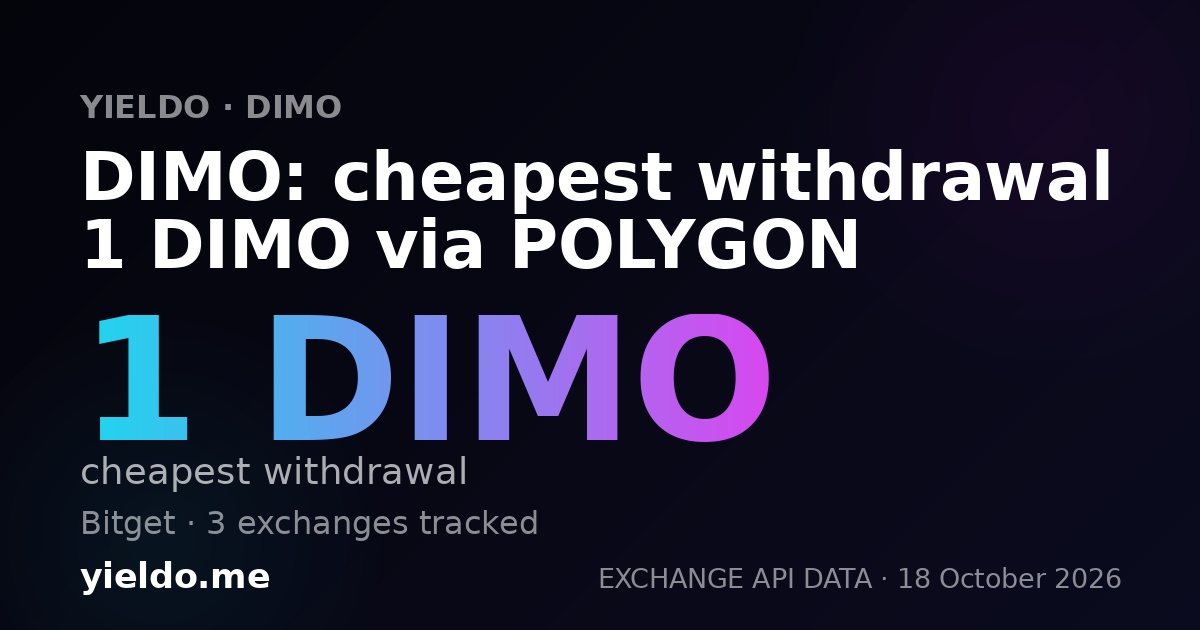 DIMO: cheapest withdrawal 1 DIMO via POLYGON