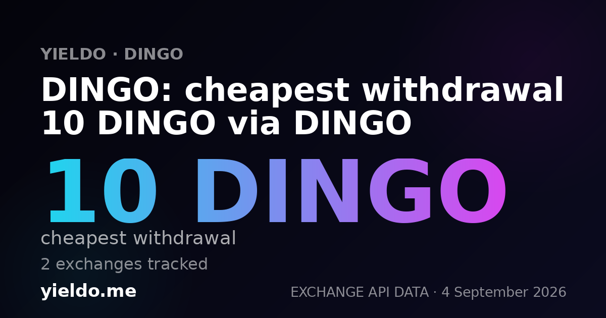 DINGO: cheapest withdrawal 10 DINGO via DINGO