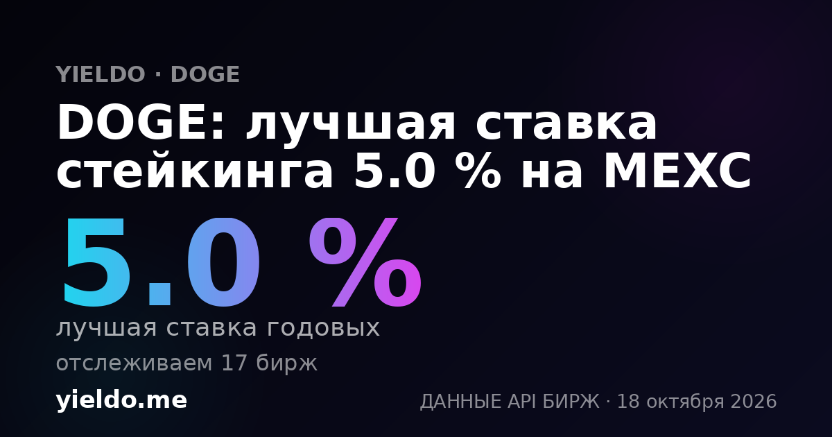 DOGE: лучшая ставка стейкинга 5.0 % на MEXC