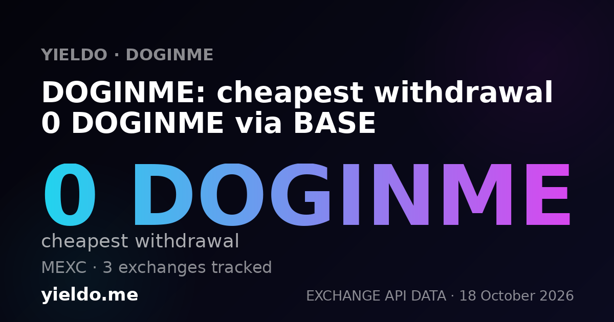 DOGINME: cheapest withdrawal 0 DOGINME via BASE