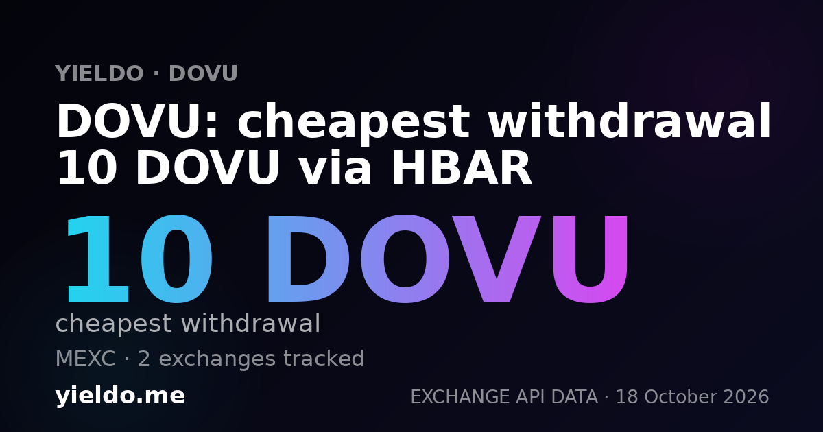 DOVU: cheapest withdrawal 10 DOVU via HBAR