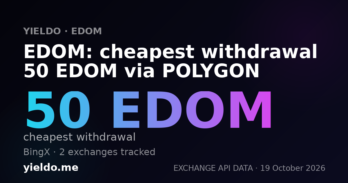 EDOM: cheapest withdrawal 50 EDOM via POLYGON