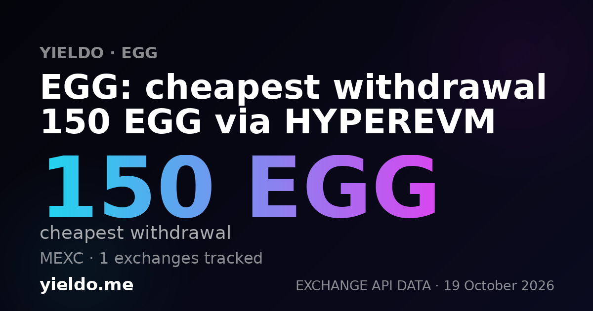 EGG: cheapest withdrawal 150 EGG via HYPEREVM