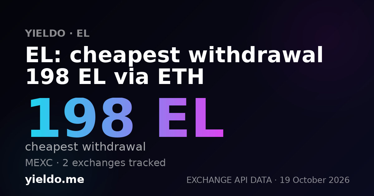 EL: cheapest withdrawal 198 EL via ETH