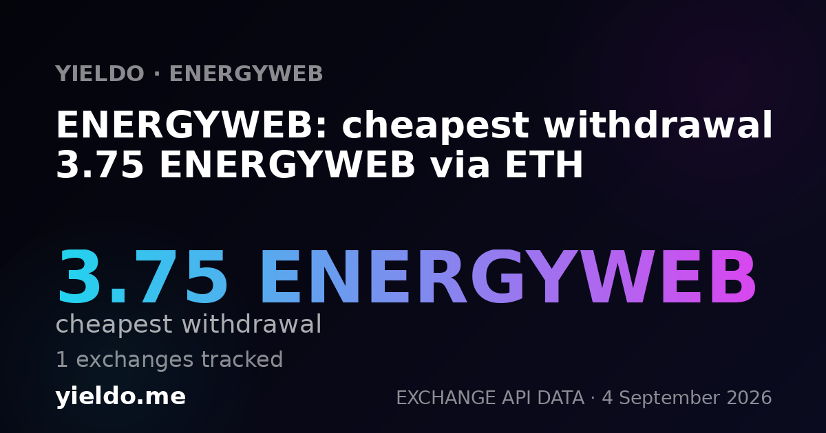 ENERGYWEB: cheapest withdrawal 3.75 ENERGYWEB via ETH