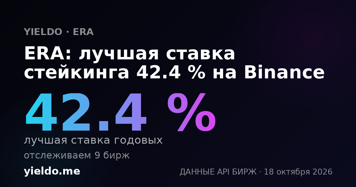 ERA: лучшая ставка стейкинга 40.7 % на Binance