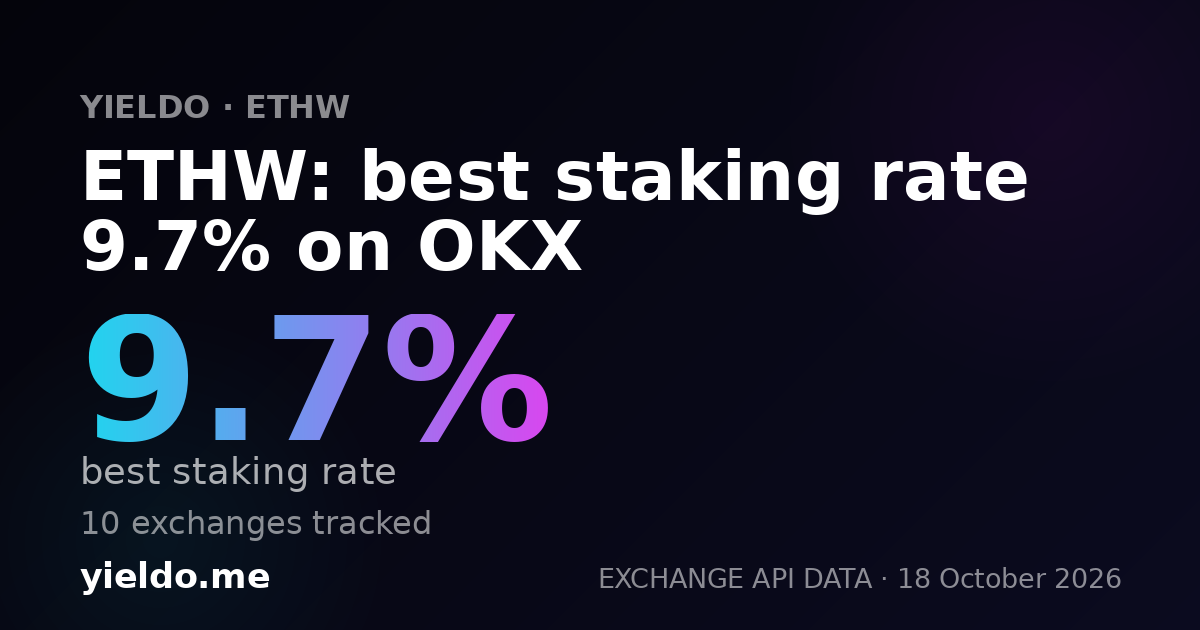 ETHW: best staking rate 9.7% on OKX