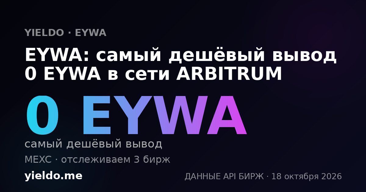 EYWA: самый дешёвый вывод 0 EYWA в сети ARBITRUM