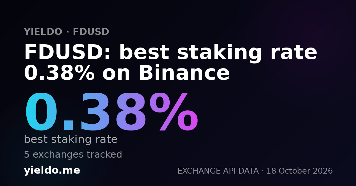FDUSD: best staking rate 0.38% on Binance