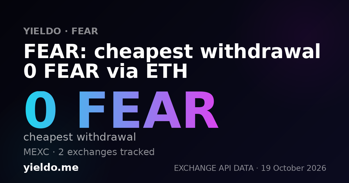 FEAR: cheapest withdrawal 0 FEAR via ETH
