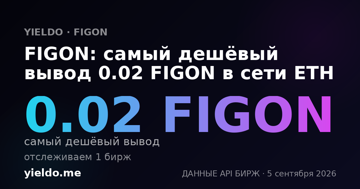 FIGON: самый дешёвый вывод 0.02 FIGON в сети ETH