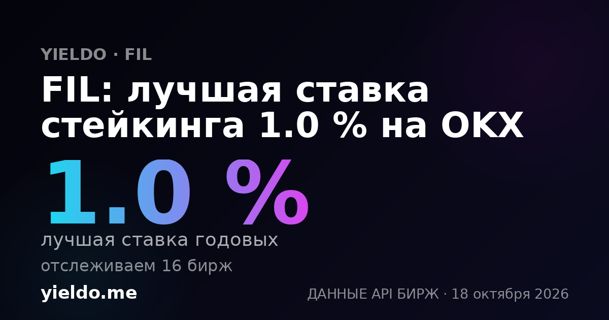 FIL: лучшая ставка стейкинга 1.0 % на OKX