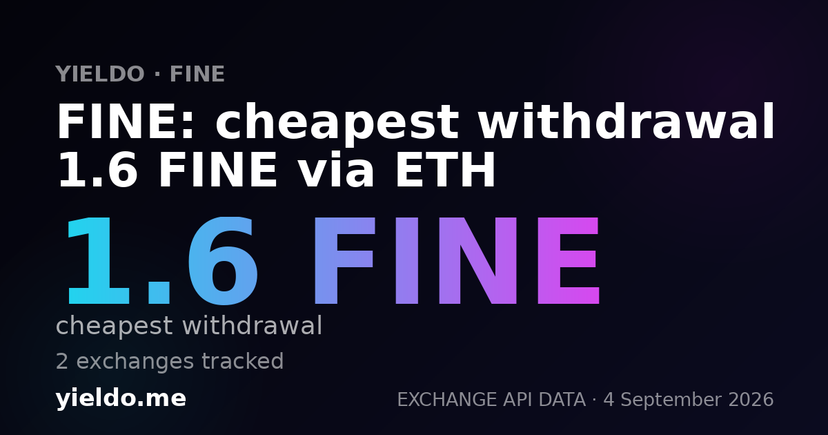 FINE: cheapest withdrawal 1.6 FINE via ETH