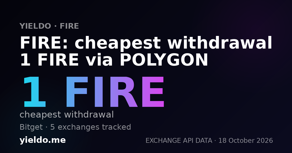 FIRE: cheapest withdrawal 1 FIRE via POLYGON