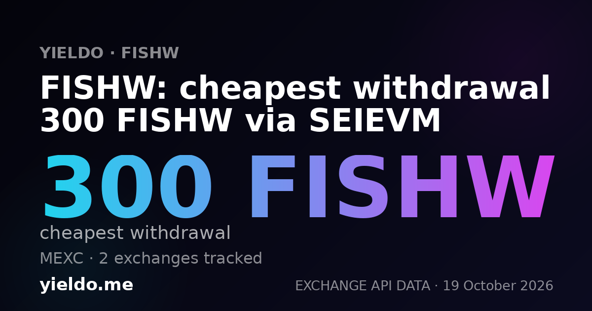 FISHW: cheapest withdrawal 300 FISHW via SEIEVM