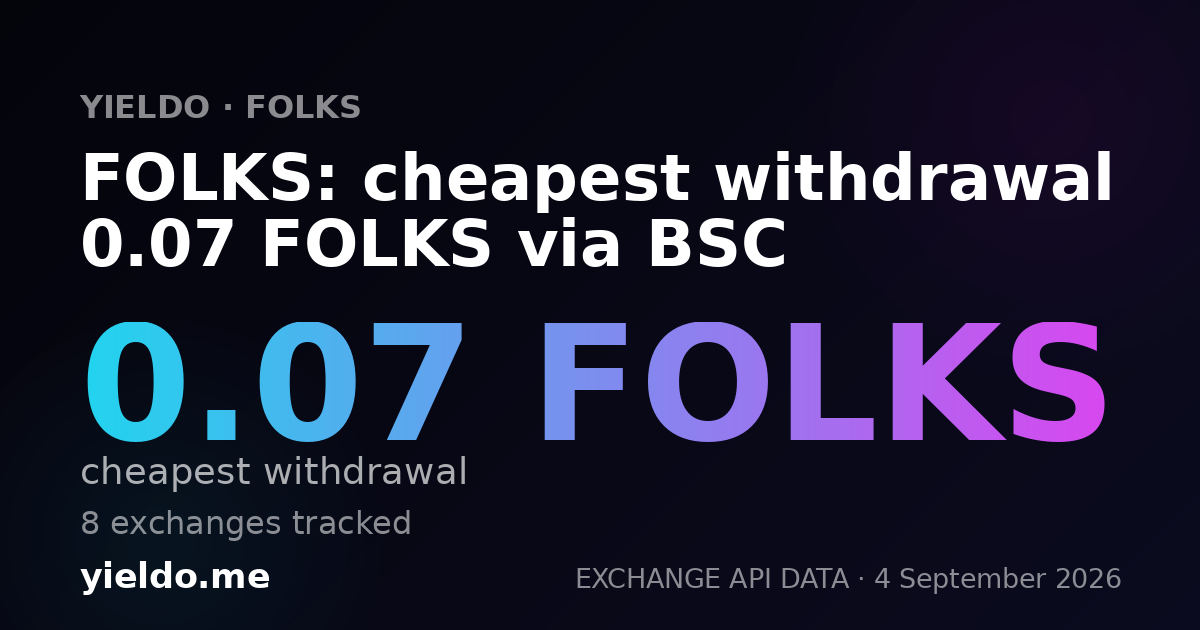 FOLKS: cheapest withdrawal 0.07 FOLKS via BSC