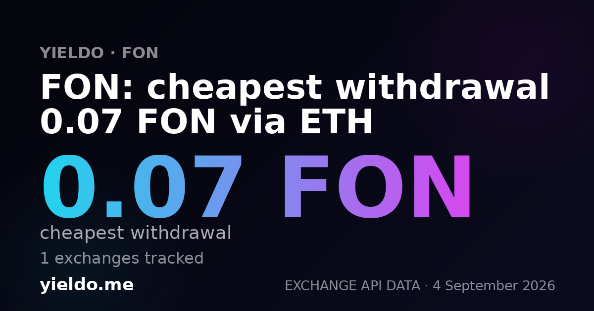 FON: cheapest withdrawal 0.07 FON via ETH