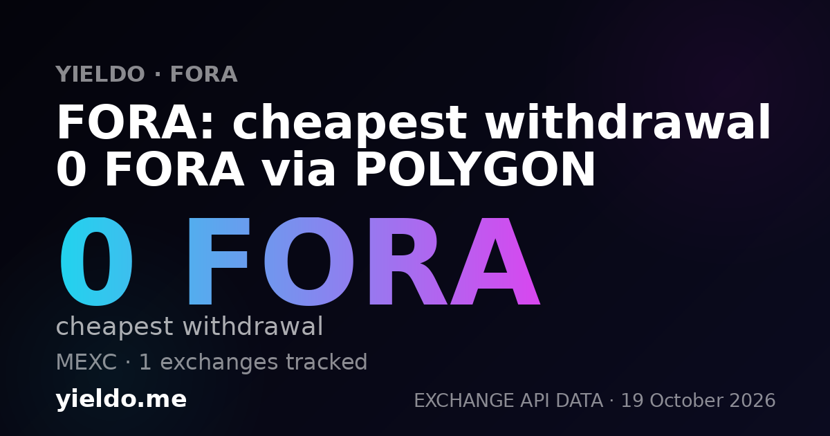 FORA: cheapest withdrawal 0 FORA via POLYGON