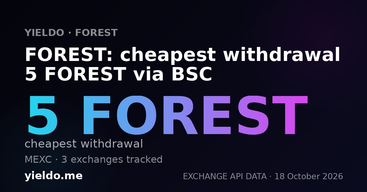 FOREST: cheapest withdrawal 5 FOREST via BSC