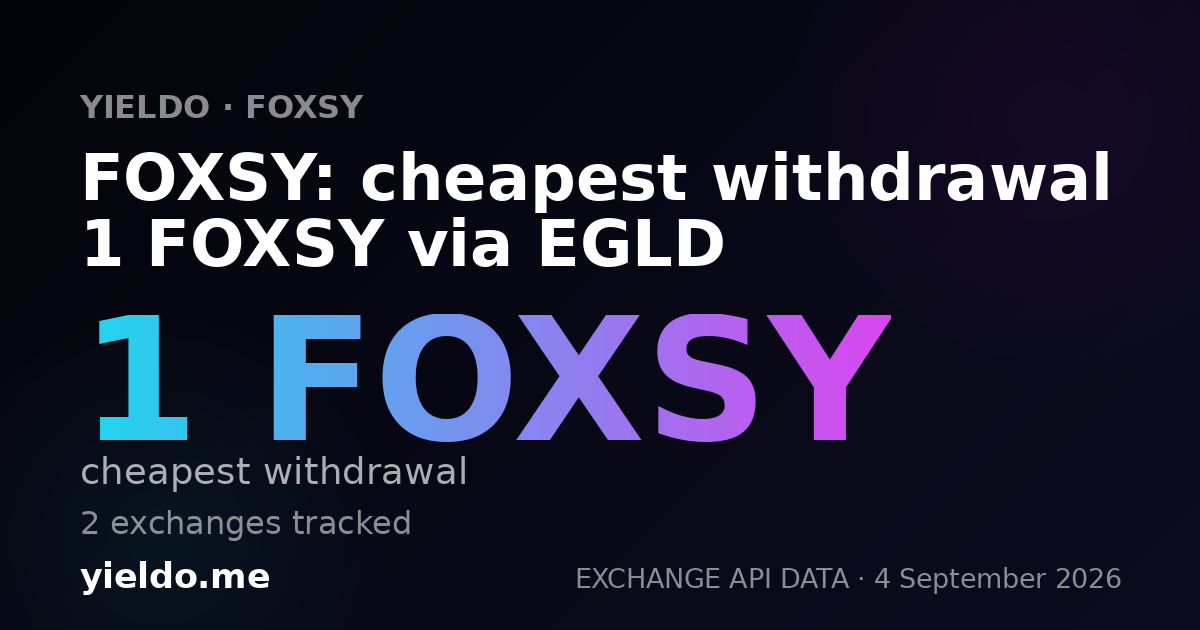 FOXSY: cheapest withdrawal 1 FOXSY via EGLD
