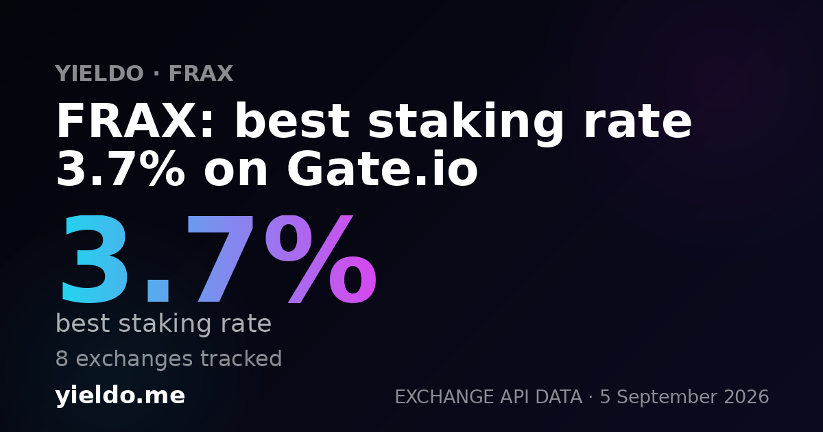 FRAX: best staking rate 3.7% on Gate.io
