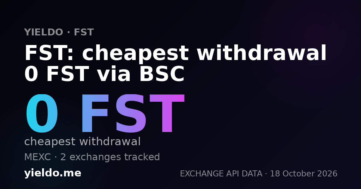 FST: cheapest withdrawal 0 FST via BSC
