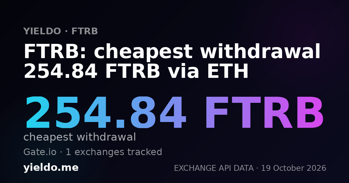 FTRB: cheapest withdrawal 254.84 FTRB via ETH