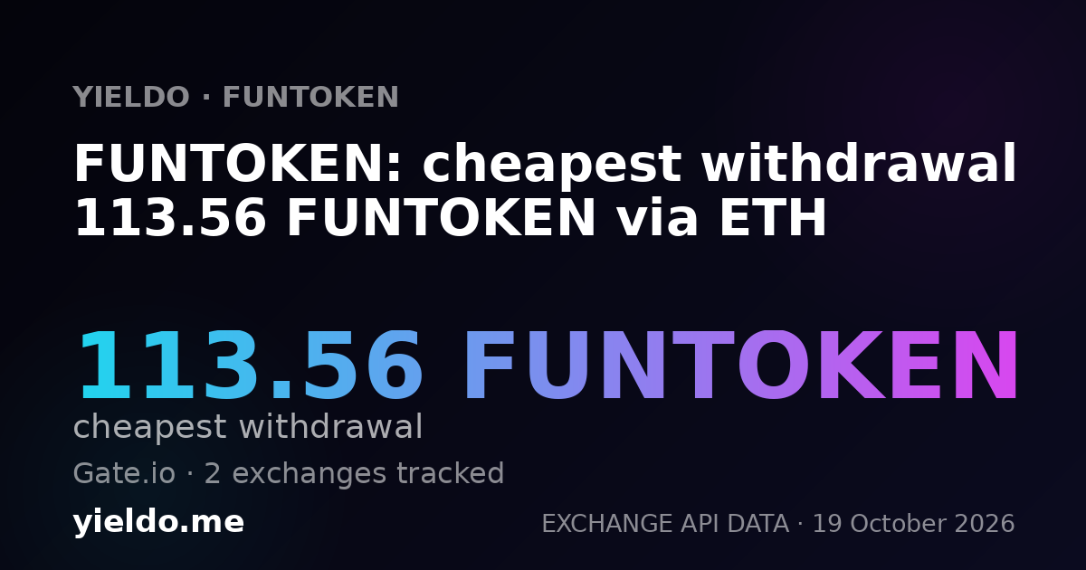 FUNTOKEN: cheapest withdrawal 113.56 FUNTOKEN via ETH