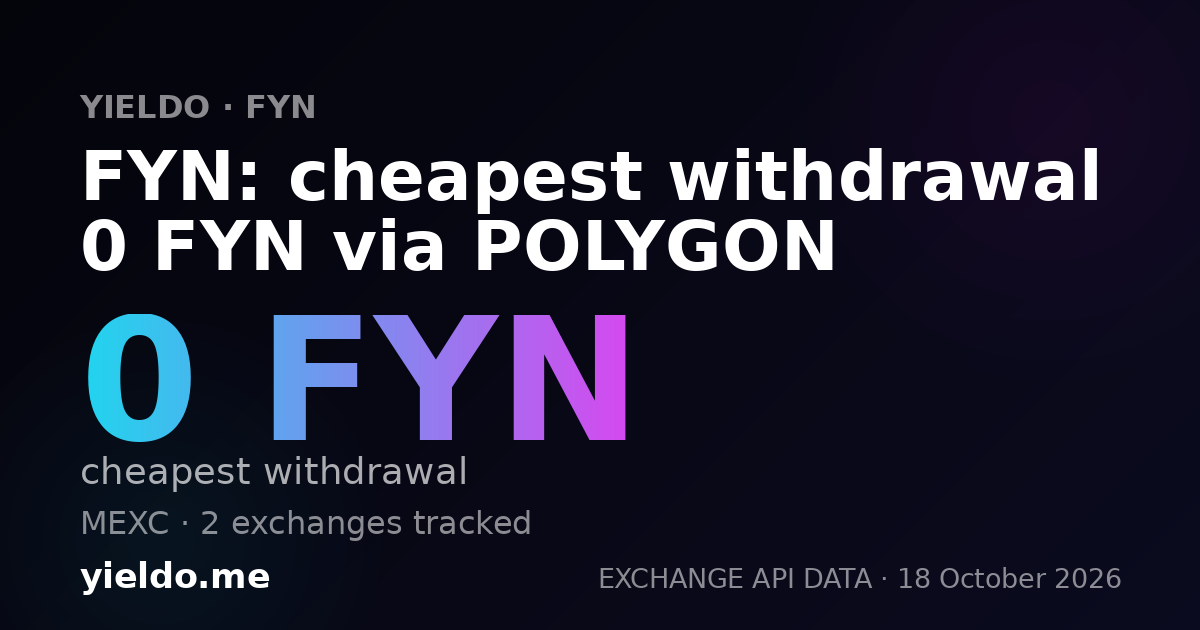 FYN: cheapest withdrawal 0 FYN via POLYGON