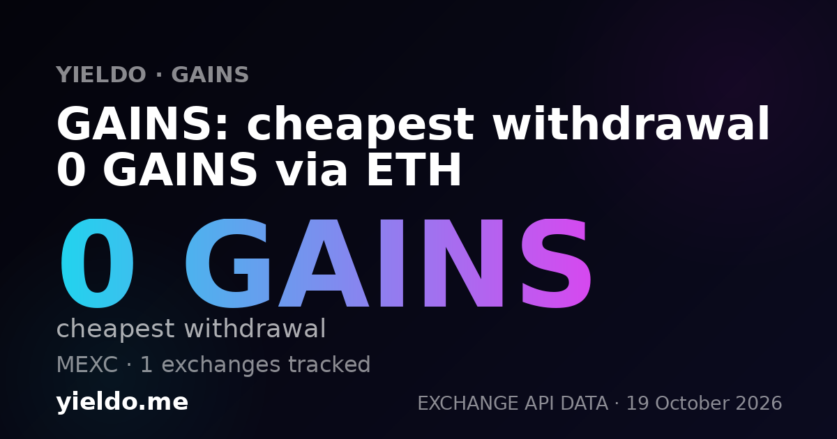 GAINS: cheapest withdrawal 0 GAINS via ETH