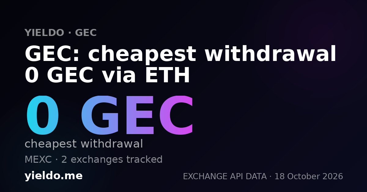 GEC: cheapest withdrawal 0 GEC via ETH