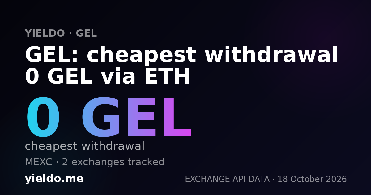 GEL: cheapest withdrawal 0 GEL via ETH