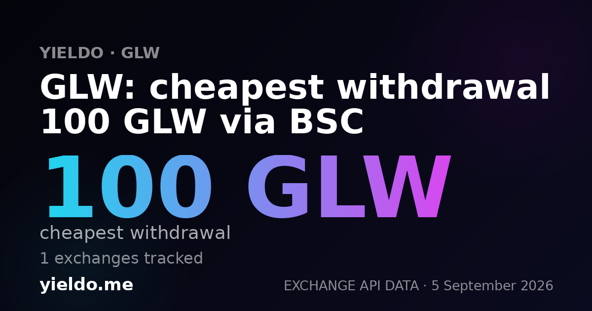 GLW: cheapest withdrawal 100 GLW via BSC