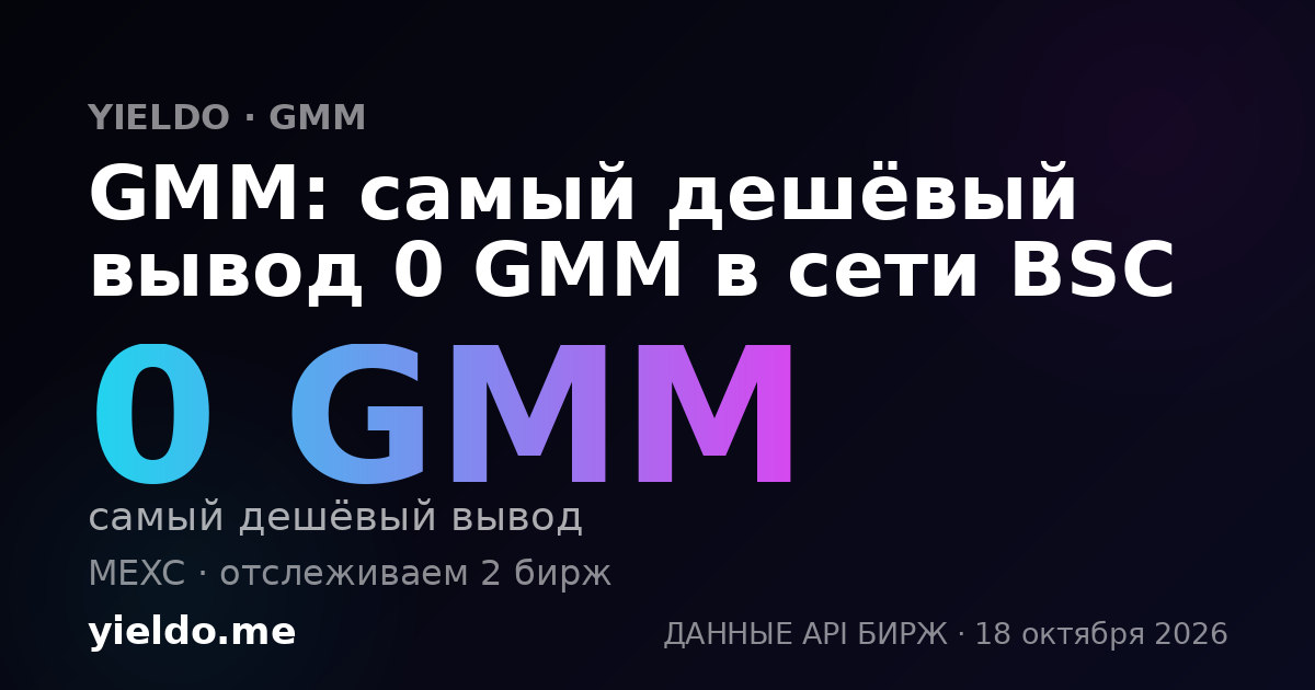 GMM: самый дешёвый вывод 0 GMM в сети BSC