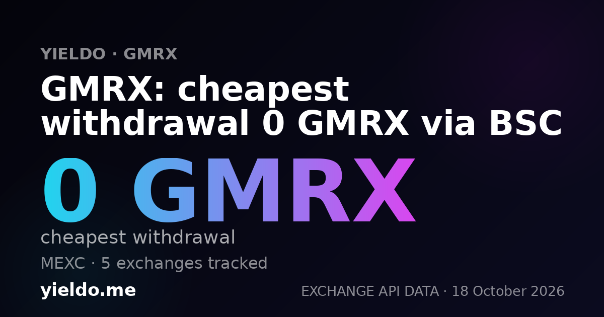 GMRX: cheapest withdrawal 0 GMRX via BSC