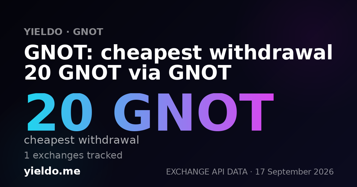 GNOT: cheapest withdrawal 20 GNOT via GNOT