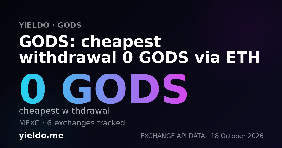 GODS: cheapest withdrawal 0 GODS via ETH