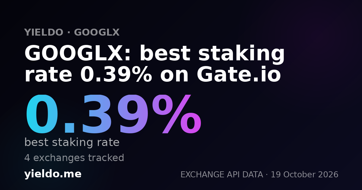 GOOGLX: best staking rate 0.39% on Gate.io