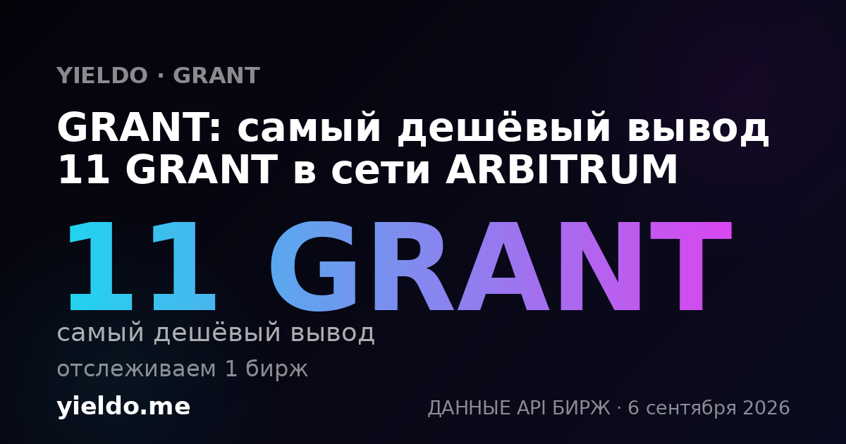 GRANT: самый дешёвый вывод 11 GRANT в сети ARBITRUM