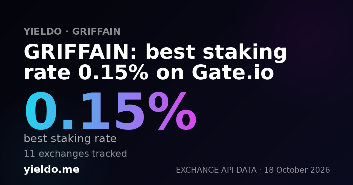 GRIFFAIN: best staking rate 0.15% on Gate.io