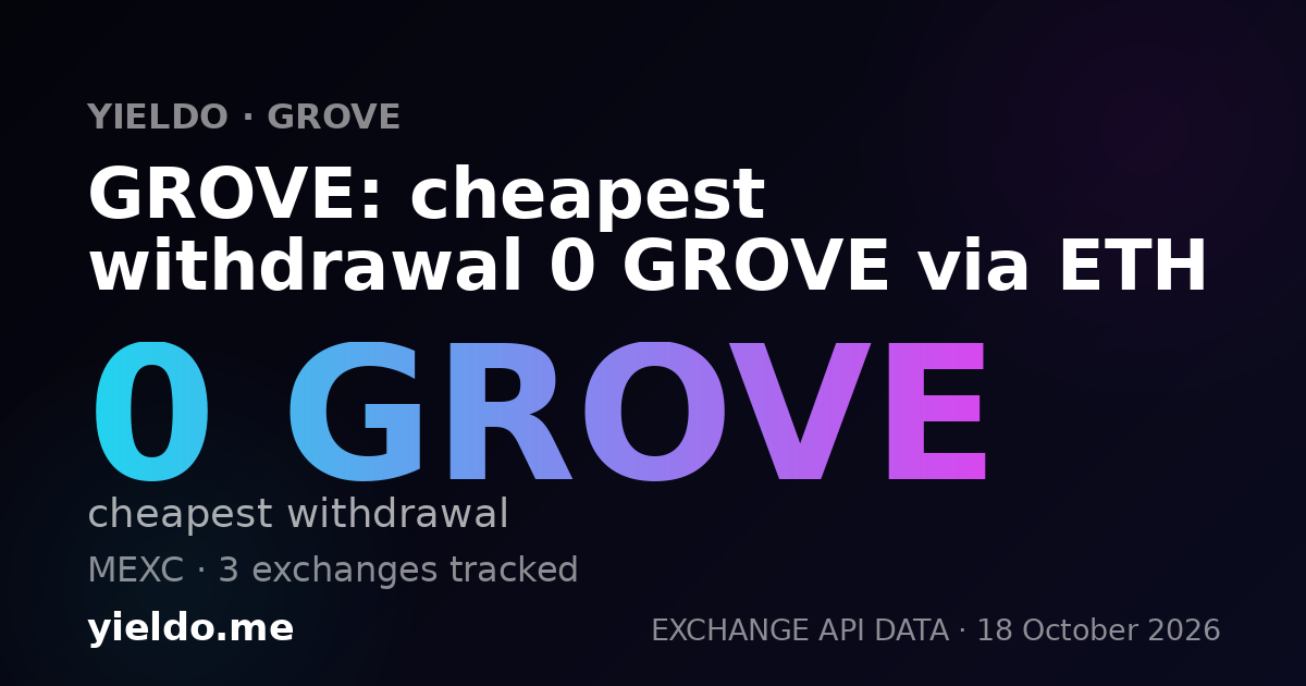 GROVE: cheapest withdrawal 0 GROVE via ETH