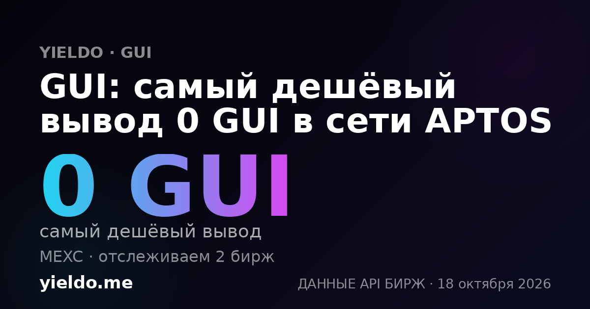 GUI: самый дешёвый вывод 0 GUI в сети APTOS