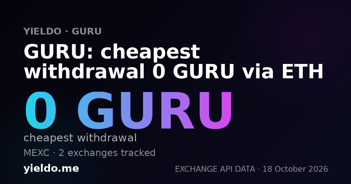 GURU: cheapest withdrawal 0 GURU via ETH
