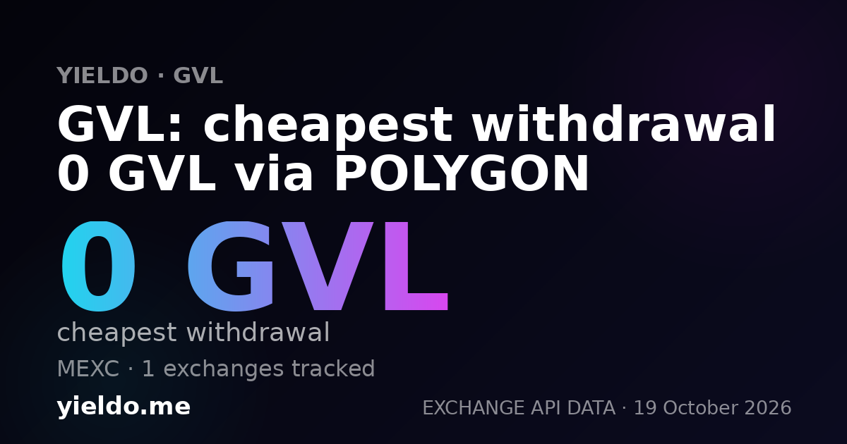 GVL: cheapest withdrawal 0 GVL via POLYGON