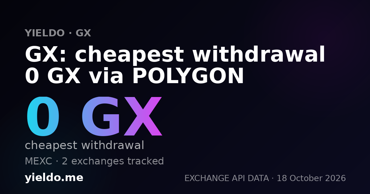 GX: cheapest withdrawal 0 GX via POLYGON