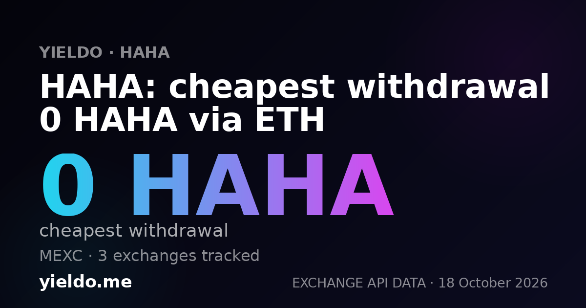 HAHA: cheapest withdrawal 0 HAHA via ETH