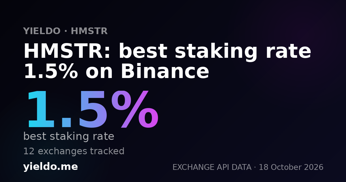 HMSTR: best staking rate 1.5% on Binance