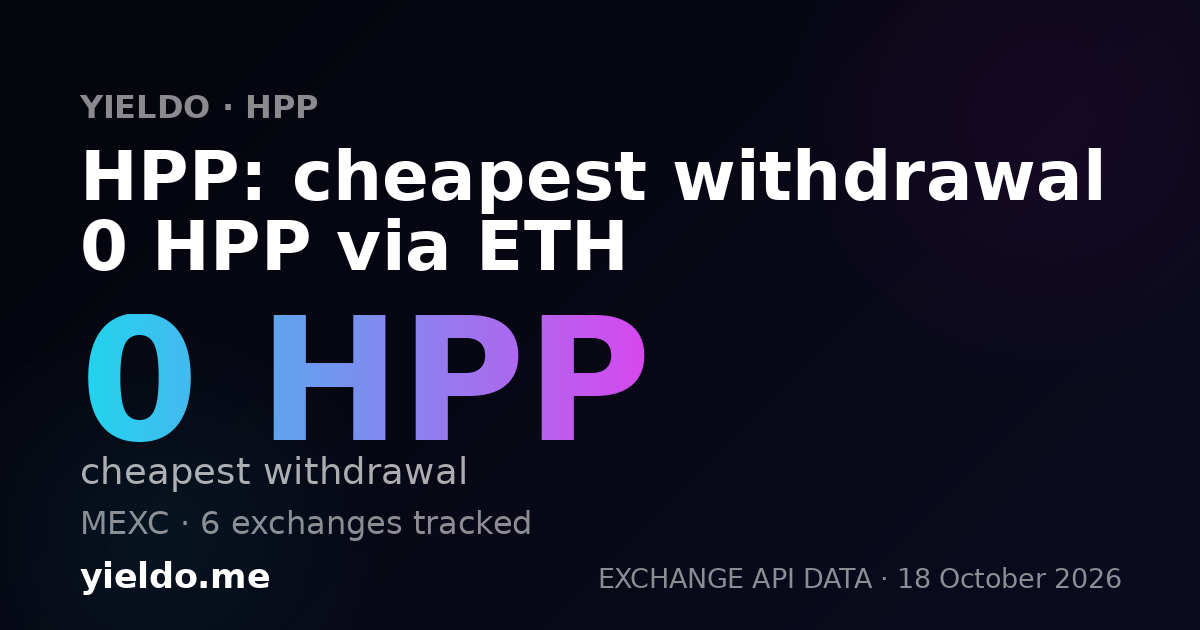 HPP: cheapest withdrawal 0 HPP via ETH