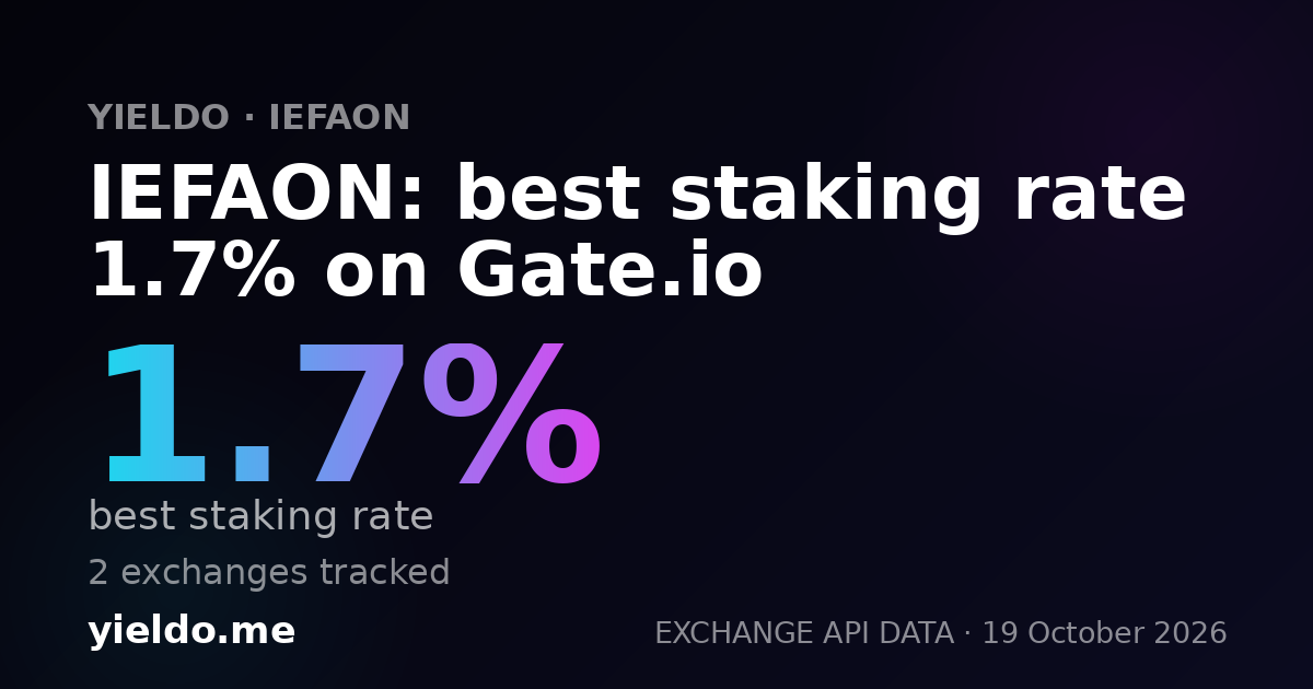 IEFAON: best staking rate 1.7% on Gate.io