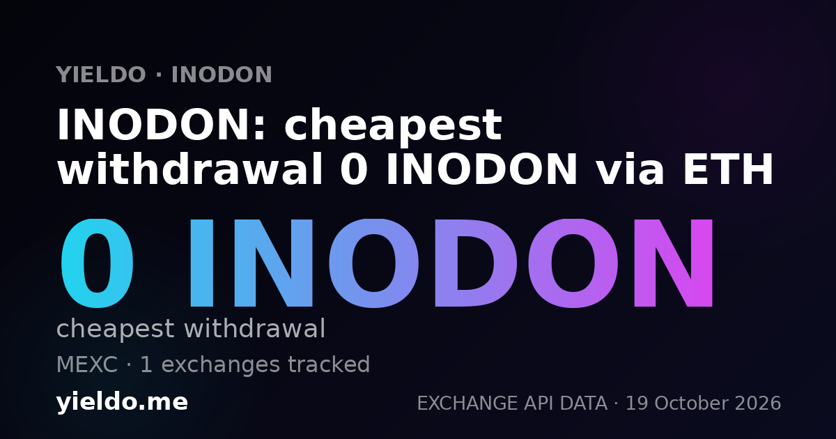 INODON: cheapest withdrawal 0 INODON via ETH